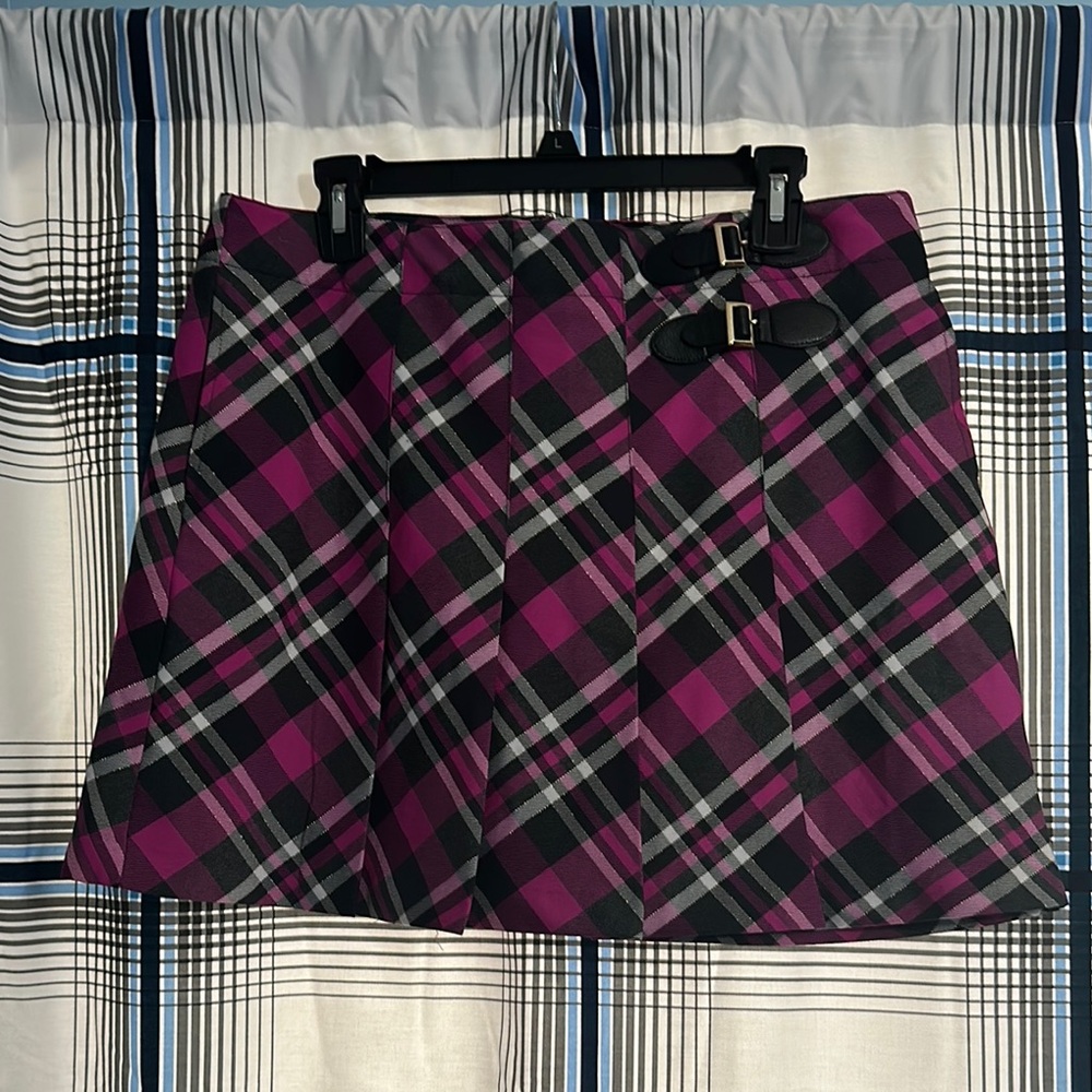 Plaid Women's Skort in Purple and Black plaid